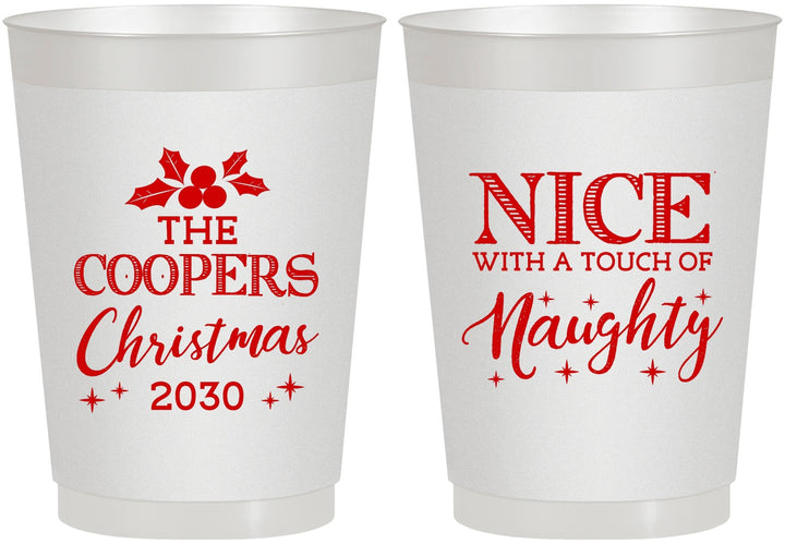 Personalized Christmas 10 oz Frosted Cups - Naughty Or Nice | 280008