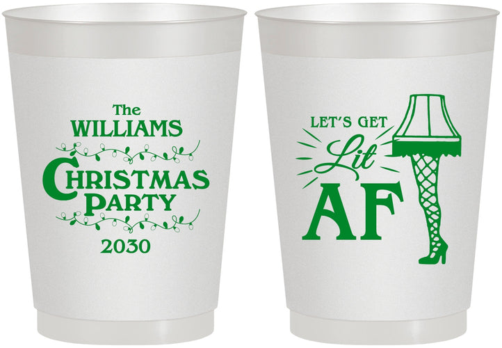 Personalized Christmas 10 oz Frosted Cups - Lit Af | 280011