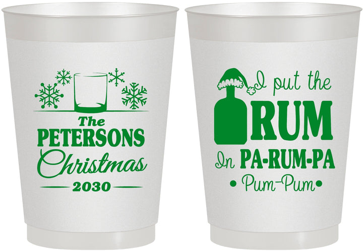 Personalized Christmas 10 oz Frosted Cups - Pa Rum Pa | 280013