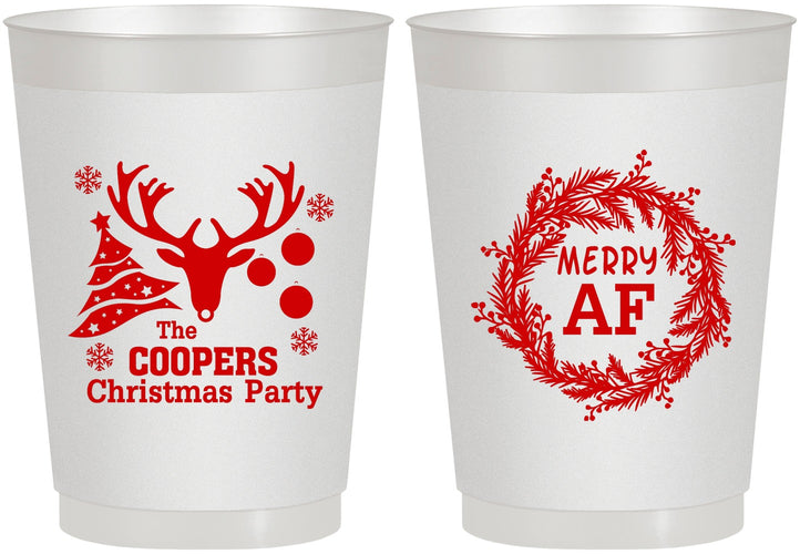 Personalized Christmas 10 oz Frosted Cups - Merry Af | 280014