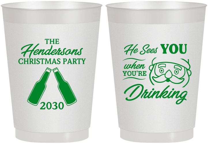 Personalized Christmas 10 oz Frosted Cups - Santa | 280015