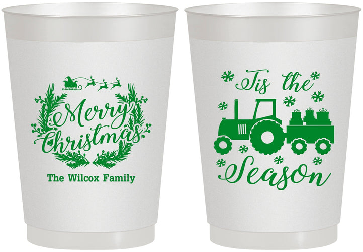 Personalized Christmas 10 oz Frosted Cups - Til The Season | 280019
