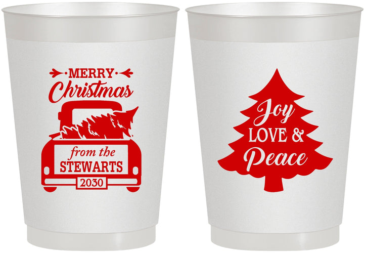 Personalized Christmas 10 oz Frosted Cups - Christmas Tree | 280026