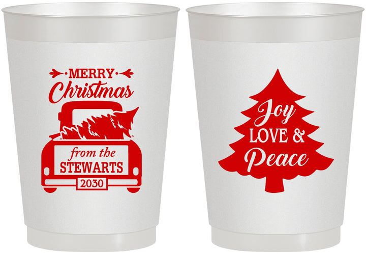 Personalized Christmas 10 oz Frosted Cups - Christmas Tree | 280026
