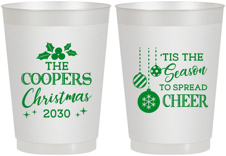 Personalized Christmas 10 oz Frosted Cups - Tis The Season | 280027