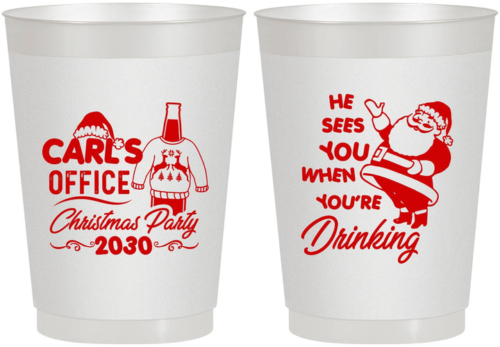 Personalized Christmas 10 oz Frosted Cups - Santa Claus | 280028