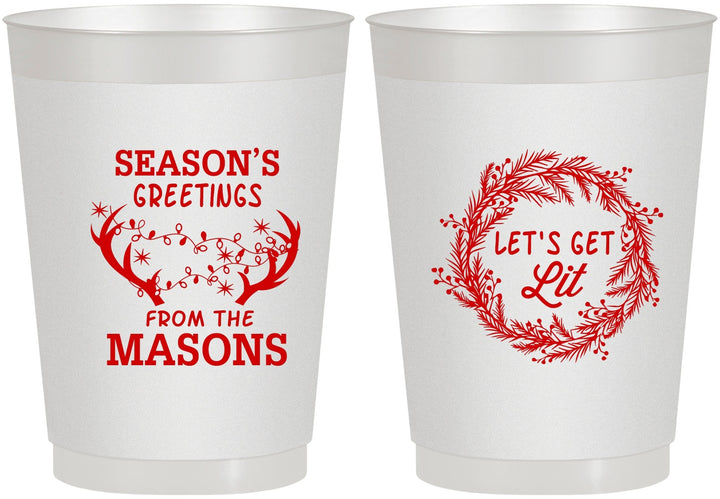 Personalized Christmas 10 oz Frosted Cups - Lets Get Lit | 280032