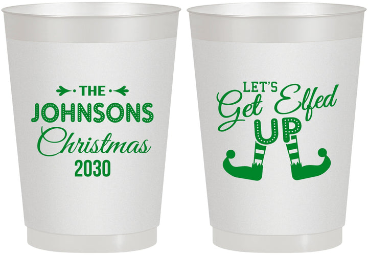 Personalized Christmas 10 oz Frosted Cups - Lets Get Elfed Up | 280037