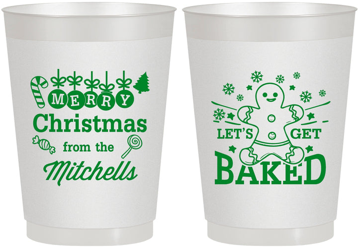 Personalized Christmas 10 oz Frosted Cups - Lets Get Baked | 280039