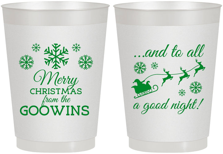 Personalized Christmas 10 oz Frosted Cups - To All A Good Night | 280041