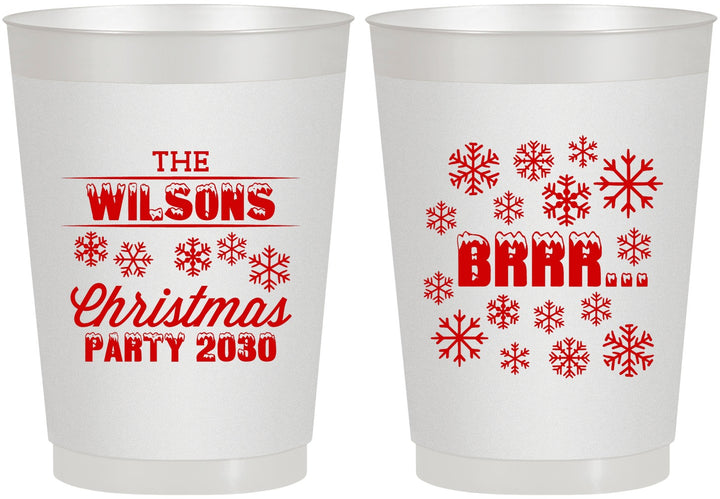Personalized Christmas 10 oz Frosted Cups - Snowflakes | 280042