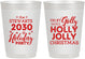 Personalized Christmas 10 oz Frosted Cups - Holly Jolly | 280046