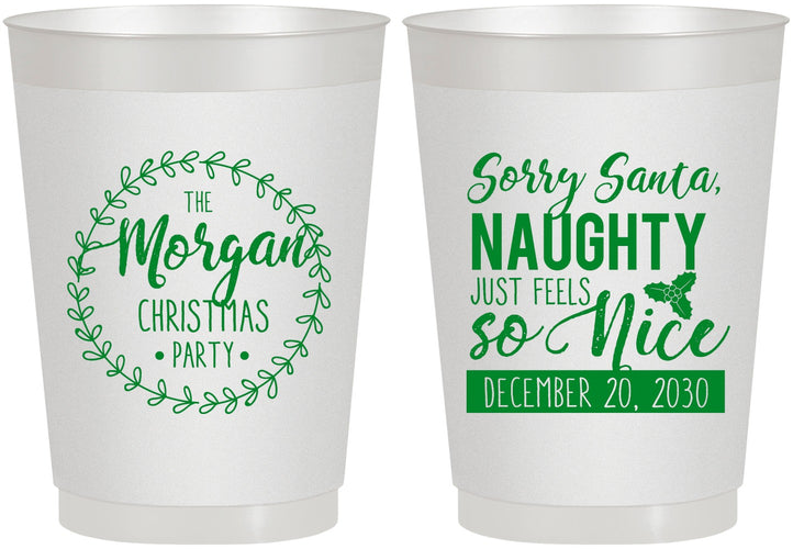 Personalized Christmas 10 oz Frosted Cups - Naughty Or Nice | 280047