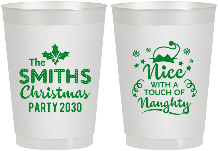 Personalized Christmas 10 oz Frosted Cups - Touch Of Naughty | 280049