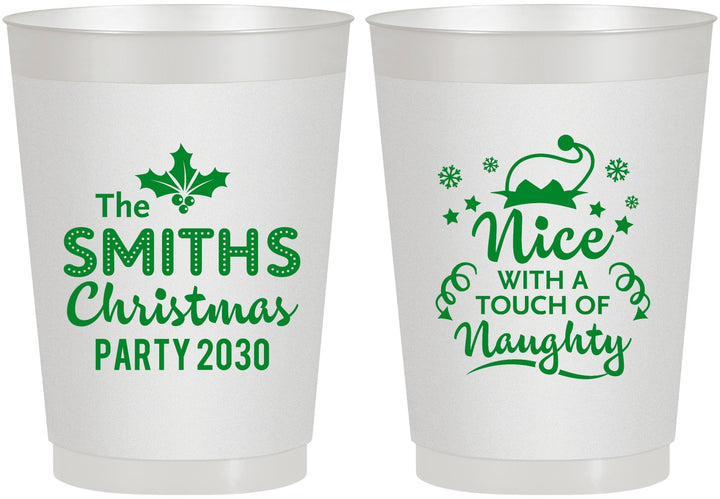 Personalized Christmas 10 oz Frosted Cups - Touch Of Naughty | 280049