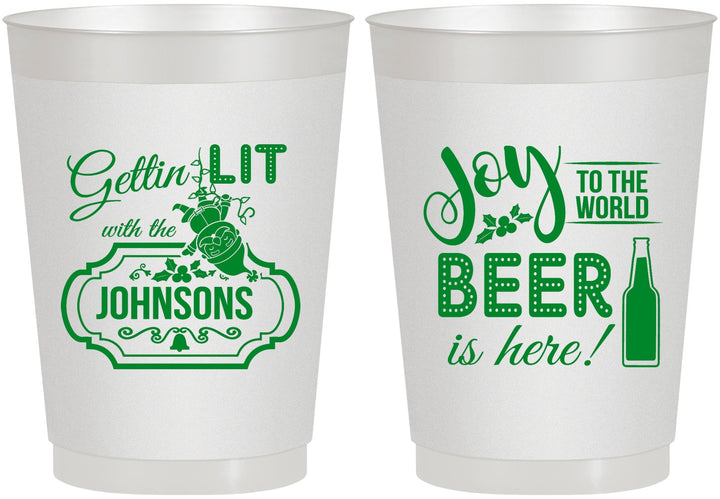 Personalized Christmas 10 oz Frosted Cups - Wine | 280055