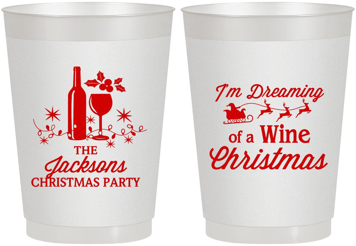 Personalized Christmas 10 oz Frosted Cups - Bah Hum Bug | 280056
