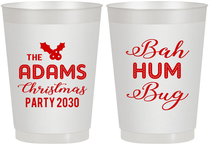 Personalized Christmas 10 oz Frosted Cups - Bah Hum Bug | 280058
