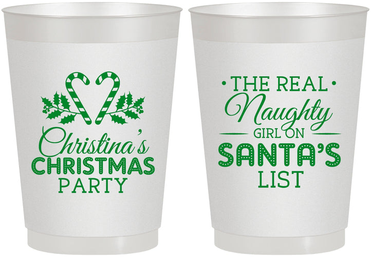 Personalized Christmas 10 oz Frosted Cups - Naughty List | 280059