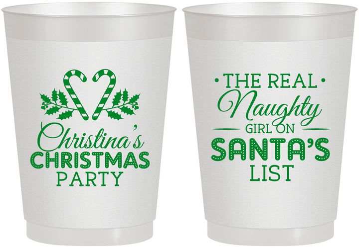 Personalized Christmas 10 oz Frosted Cups - Naughty List | 280059