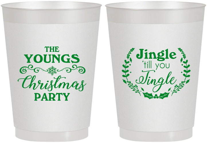 Personalized Christmas 10 oz Frosted Cups - Jingle Til You Jingle | 280063