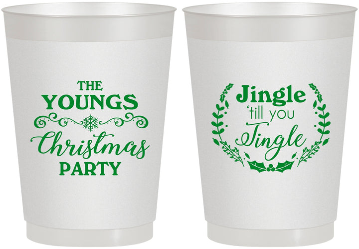 Personalized Christmas 10 oz Frosted Cups - Jingle Til You Jingle | 280063