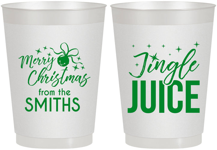 Personalized Christmas 10 oz Frosted Cups - Jingle Juice | 280067