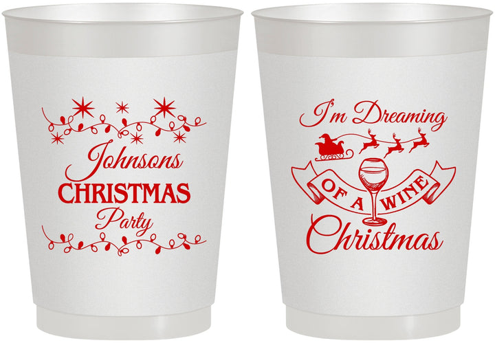 Personalized Christmas 10 oz Frosted Cups - Wine | 280068