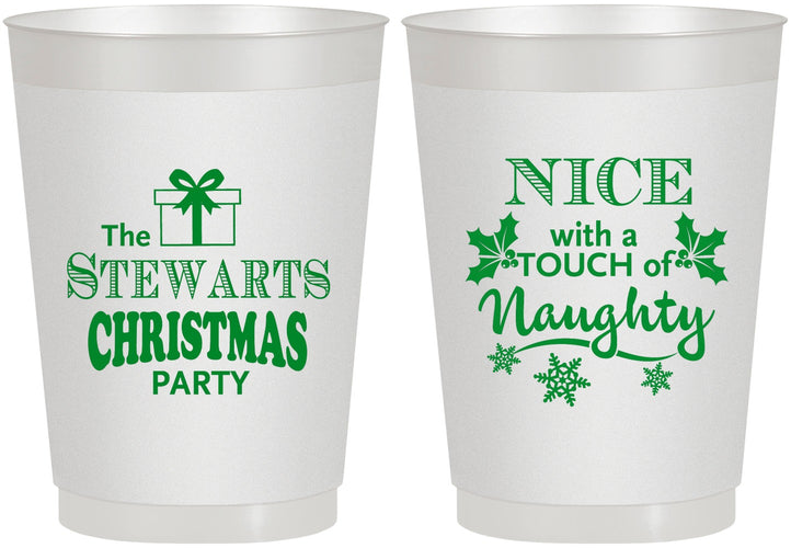 Personalized Christmas 10 oz Frosted Cups - Naughty Or Nice | 280069