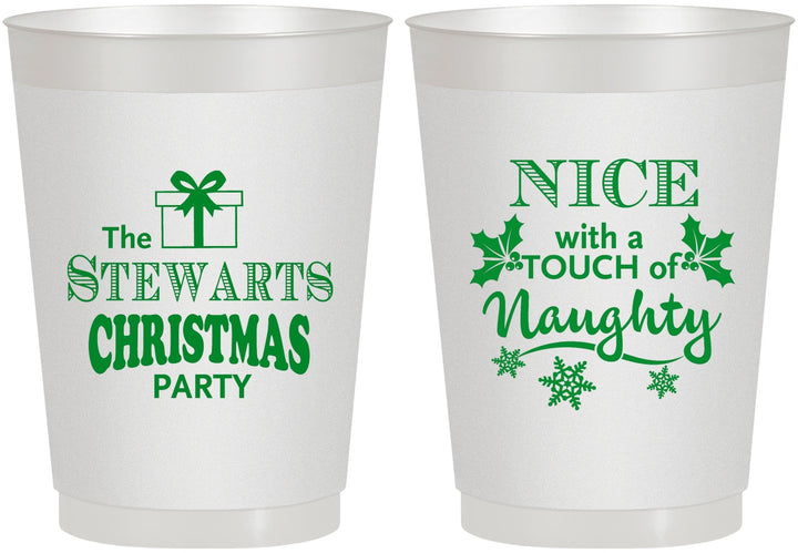 Personalized Christmas 10 oz Frosted Cups - Naughty Or Nice | 280069