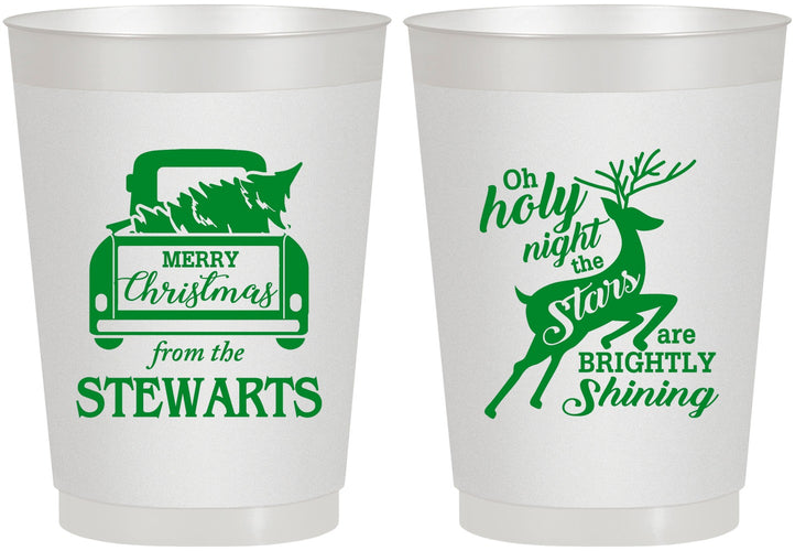 Personalized Christmas 10 oz Frosted Cups - Tree | 280073