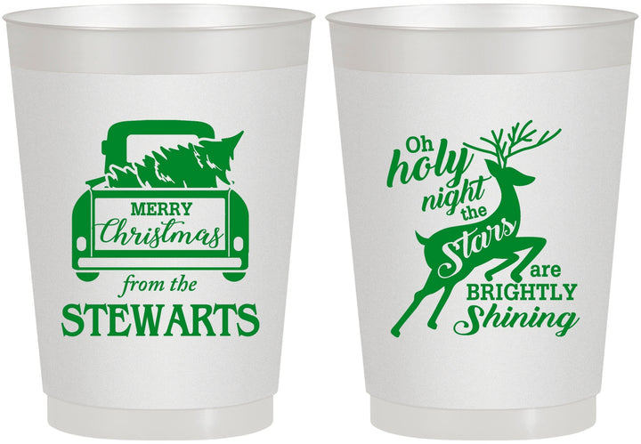 Personalized Christmas 10 oz Frosted Cups - Tree | 280073