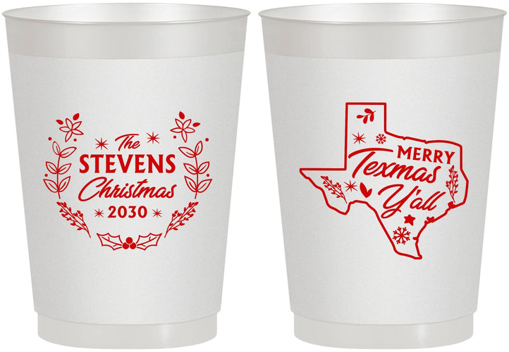 Personalized Christmas 10 oz Frosted Cups - Texmas Yall | 280074