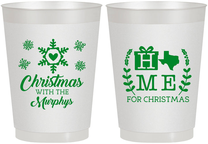 Personalized Christmas 10 oz Frosted Cups - Texas | 280075