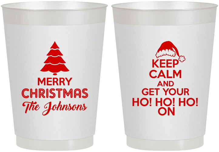 Personalized Christmas 10 oz Frosted Cups - Ho Ho Ho | 280076