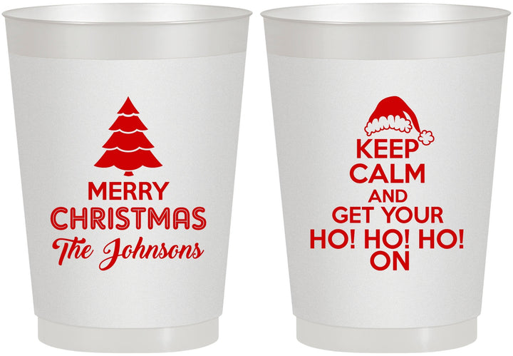 Personalized Christmas 10 oz Frosted Cups - Ho Ho Ho | 280076