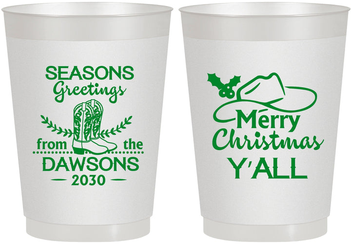 Personalized Christmas 10 oz Frosted Cups - Texas | 280077