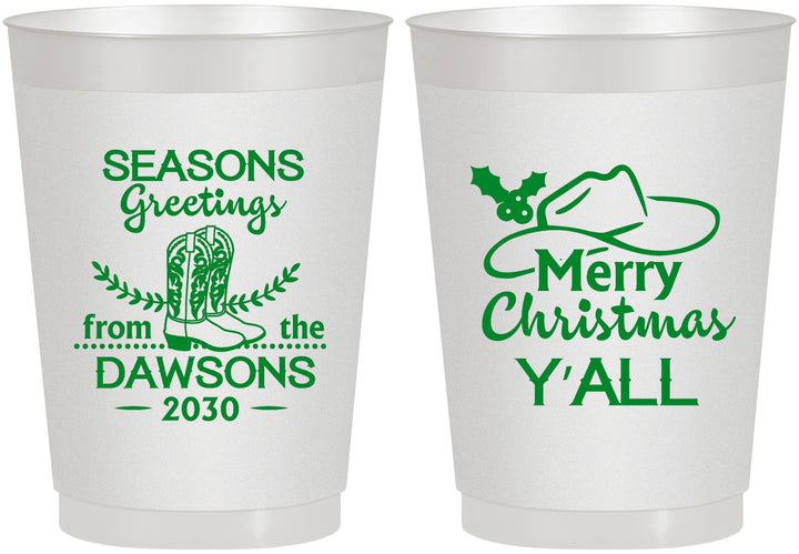 Personalized Christmas 10 oz Frosted Cups - Texas | 280077