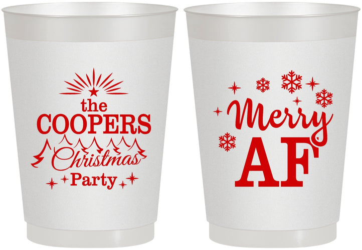 Personalized Christmas 10 oz Frosted Cups - Merry Af | 280078