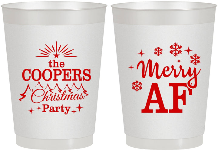 Personalized Christmas 10 oz Frosted Cups - Merry Af | 280078