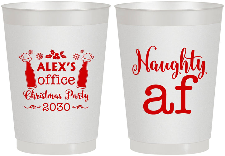 Personalized Christmas 10 oz Frosted Cups - Naughty Af | 280084