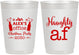 Personalized Christmas 10 oz Frosted Cups - Naughty Af | 280084