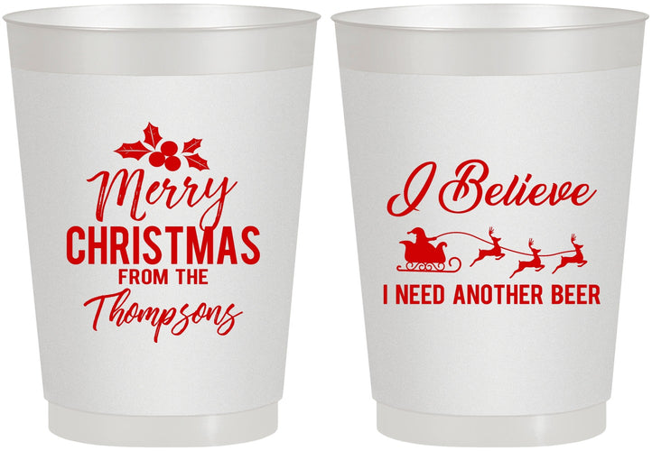 Personalized Christmas 10 oz Frosted Cups - Santa Claus | 280086