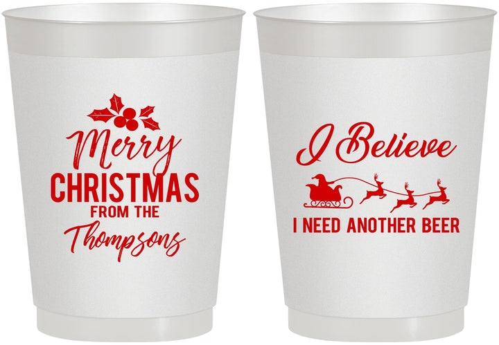 Personalized Christmas 10 oz Frosted Cups - Santa Claus | 280086