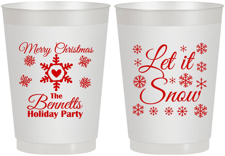 Personalized Christmas 10 oz Frosted Cups - Let Is Snow | 280088