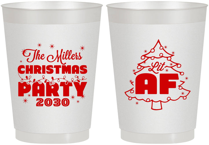 Personalized Christmas 10 oz Frosted Cups - Lit Af | 280090