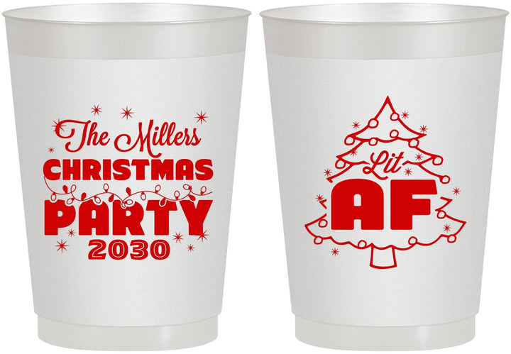 Personalized Christmas 10 oz Frosted Cups - Lit Af | 280090