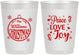 Personalized Christmas 10 oz Frosted Cups - Peace Joy Love | 280094