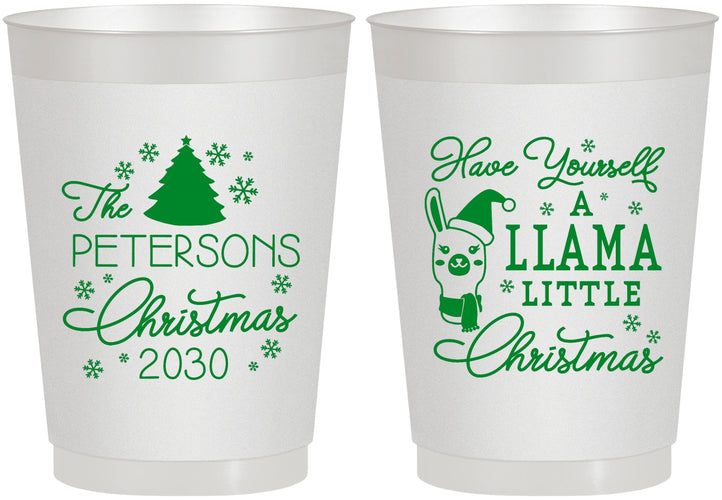 Personalized Christmas 10 oz Frosted Cups - Llama | 280095