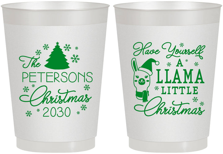 Personalized Christmas 10 oz Frosted Cups - Llama | 280095